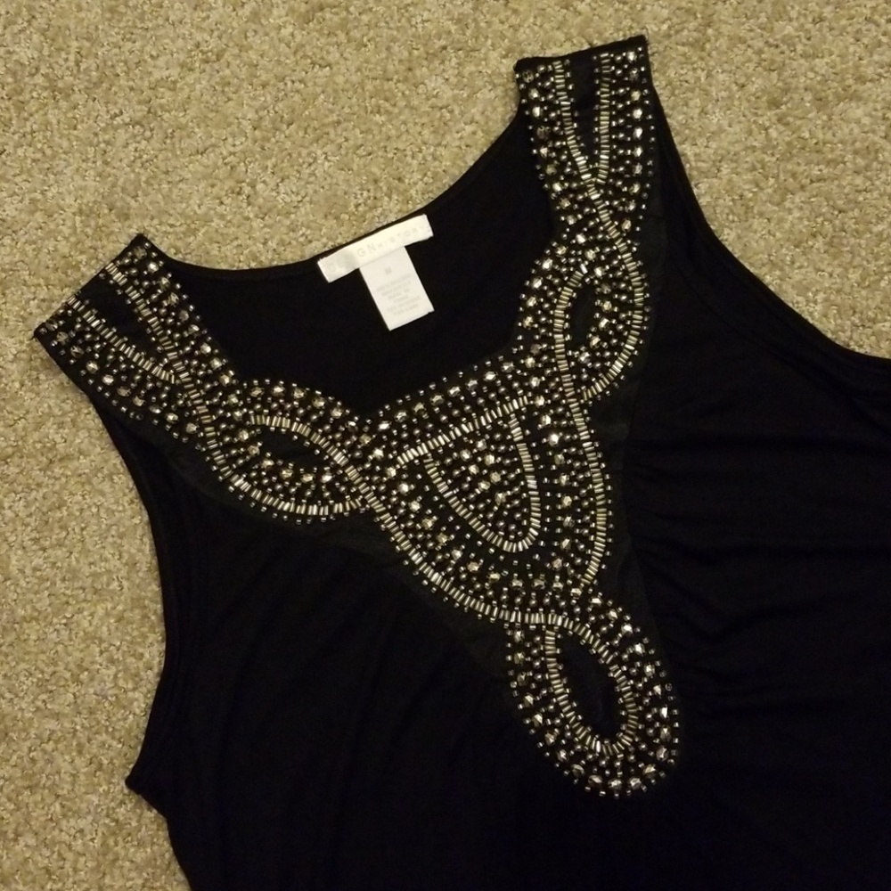 Design History sleeveless beaded top NWOT